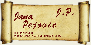 Jana Pejović vizit kartica